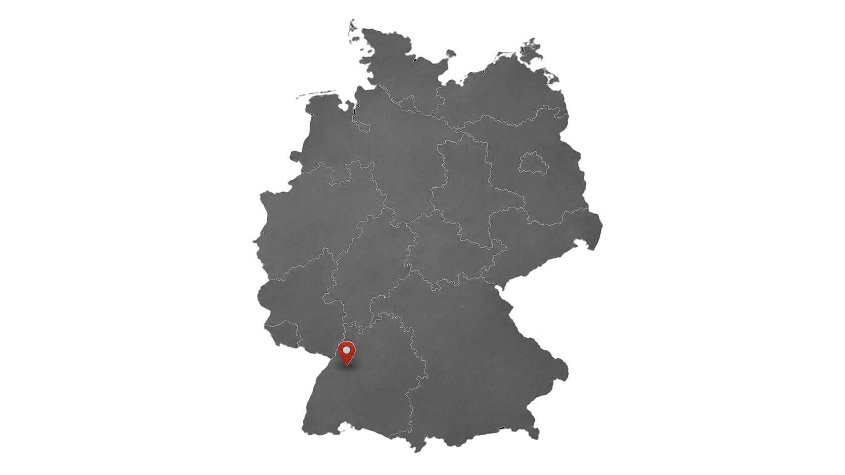 deutschlandkarte Deutschlandkarte mit Standortmarkierung von Peterman Bohr- & Sägetechnik in Kraichtal-Gochsheim. Einsatzgebiet für Betonbohren, Betonsägen, Entkernungen und Rückbauarbeiten in Baden-Württemberg und darüber hinaus.